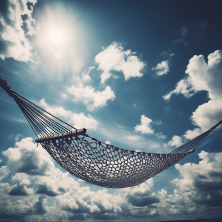 ai generated low angle view of hamock  and cloud relax and dreramlikeの素材