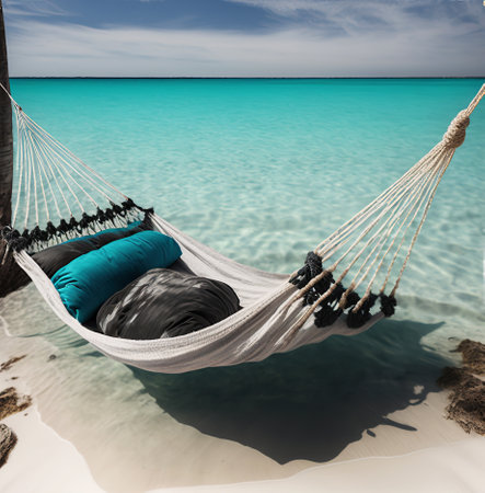 Hammock on a tropical beachの素材