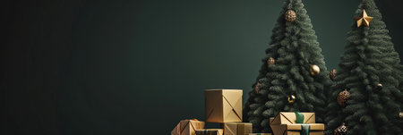 ai generated christmas tree with ornament and copy spaceの素材