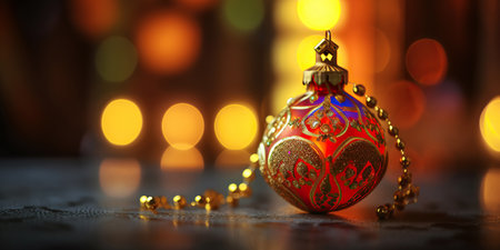ai generated  Christmas balls with bokeh backgroundの素材