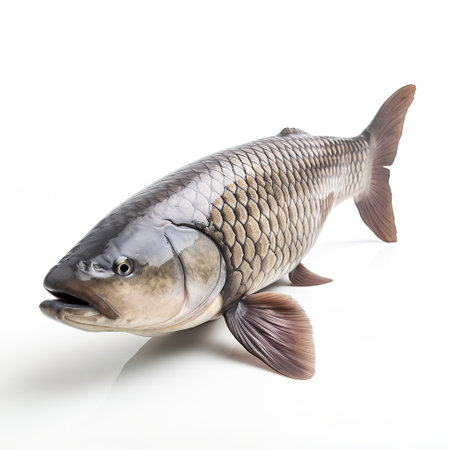 ai generated Illustration Giant arapaima on white isolated backgroundの素材