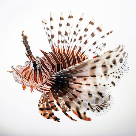 ai generated Illustration lionfish on white isolated backgroundの素材