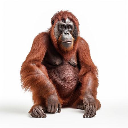 ai generated Illustration orang utan on white isolated backgroundの素材