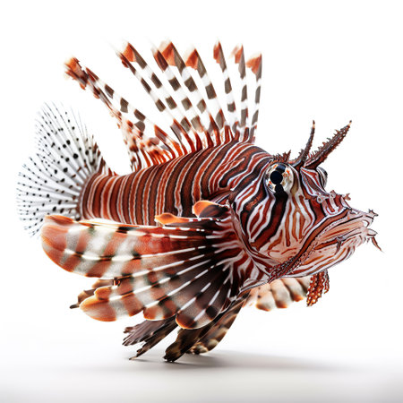 ai generated Illustration lionfish on white isolated backgroundの素材