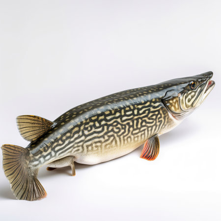 ai generated Illustration pikeperch on white isolated backgroundの素材