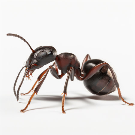 ai generated Illustration close up of ant  on white isolated backgroundの素材