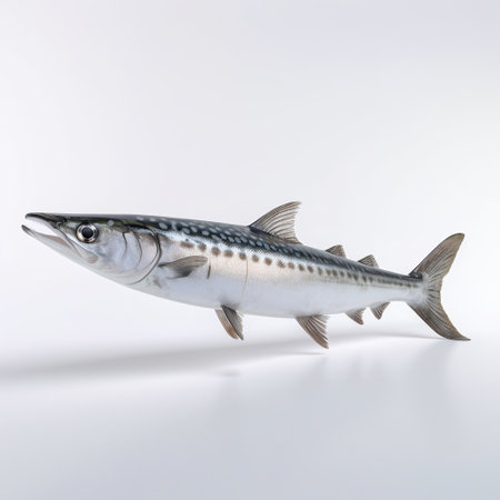ai generated Illustration Giant barracuda on white isolated backgroundの素材