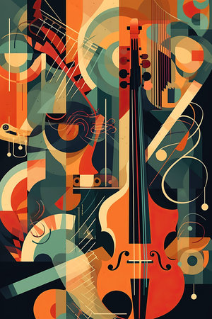 Ai generated illustration abstract International world jazz day poster designの素材