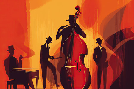 Ai generated illustration abstract International world jazz day poster designの素材