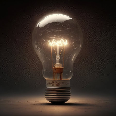 ai generated Illustration illuminated light bulbの素材
