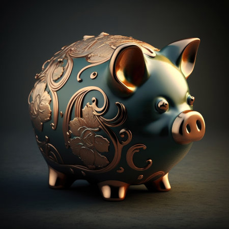 ai generated Illustration finance item special design luxury golden piggy bankの素材
