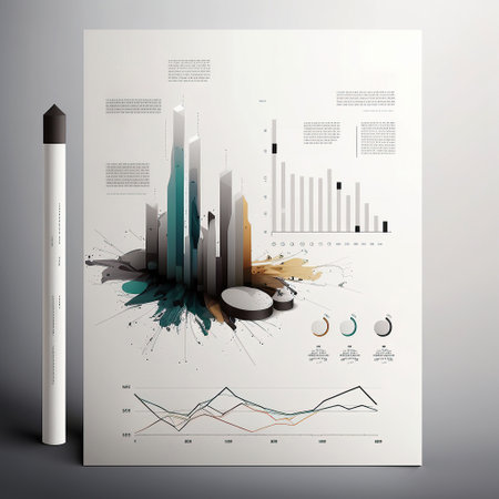 ai generated Illustration finance report graph bar chartの素材