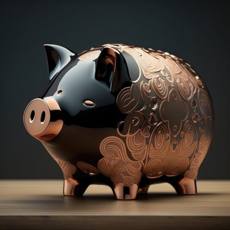 ai generated Illustration finance item special design luxury golden piggy bankの素材