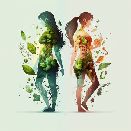 ai generated Illustration drinks detox green smoothie. Fitness lifestyle and nutrition concept.の素材