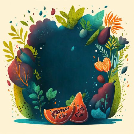 Ai generated illustration healthy food  lifestyle poster with copy spaceの素材
