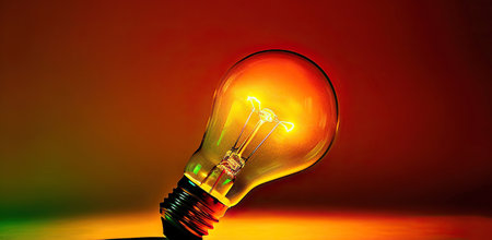 Ai generated illustration light bulb with copy spaceの素材