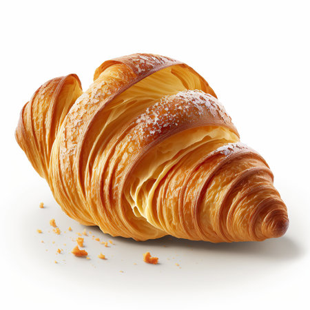Ai generated illustration Fresh croissant isolated whiteの素材