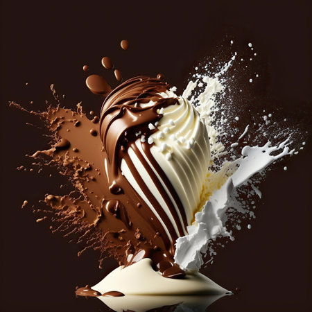 Ai generated illustration splash of mixed chocolateの素材