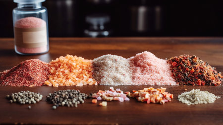 Ai generated illustration different types of saltの素材