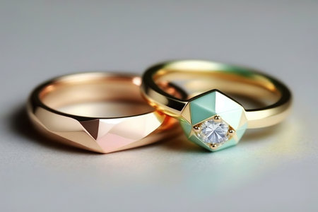 Ai generated illustration wedding ring against pastel colorの素材