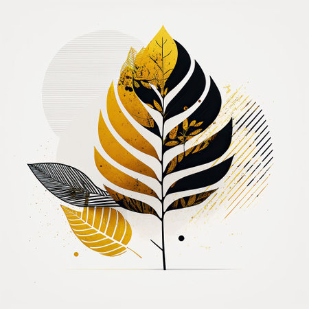Ai generated illustration Green monstera leaf. Tropical plantの素材