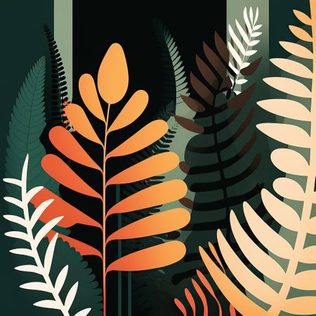 Ai generated illustration fern leaf plant backgroundの素材
