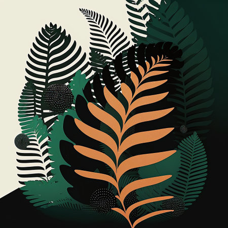 Ai generated illustration fern leaf plant backgroundの素材