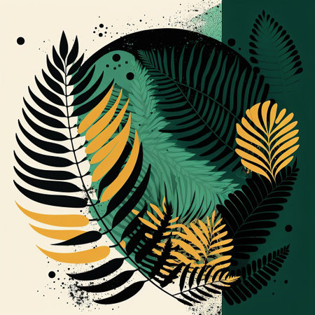 Ai generated illustration fern leaf plant backgroundの素材