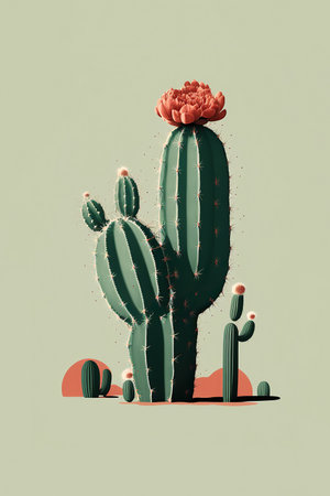 Ai generated illustration a tall cactusの素材