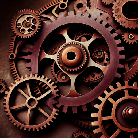 Ai generated illustration gear mechanics and cog mechanicsの素材