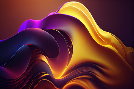 Ai generated illustration abstract colorful abstract wave background, Fluid organic waveの素材