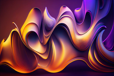 Ai generated illustration abstract colorful abstract wave background, Fluid organic waveの素材
