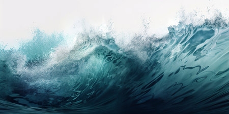 ai generated illustration close up wave in oceanの素材