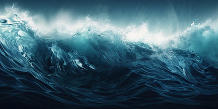 ai generated illustration close up wave in oceanの素材