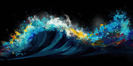 ai generated illustration close up wave in oceanの素材