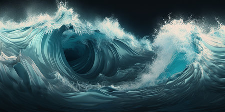 ai generated illustration close up wave in oceanの素材