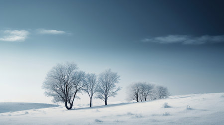 ai generated illustration  winter tree Stylish landscapeの素材