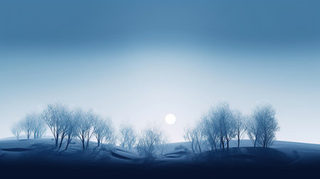 ai generated illustration  winter tree Stylish landscapeの素材
