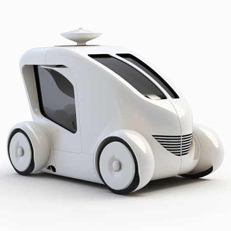ai generated illustration ev small car against white backgroundの素材