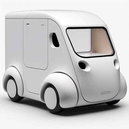 ai generated illustration ev small car against white backgroundの素材