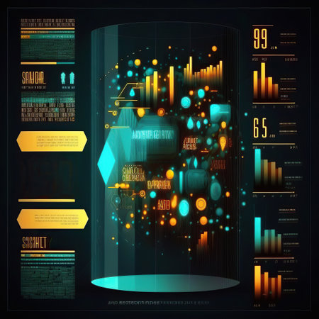 ai generated  Illustration of graph and chart modern graphic interfaceの素材