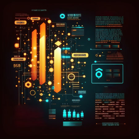 ai generated  Illustration of graph and chart modern graphic interfaceの素材