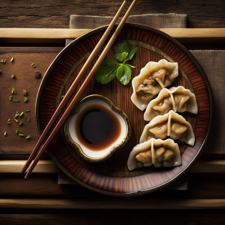 ai generated  Illustration Dumplings gyoza jiaozi steamedの素材
