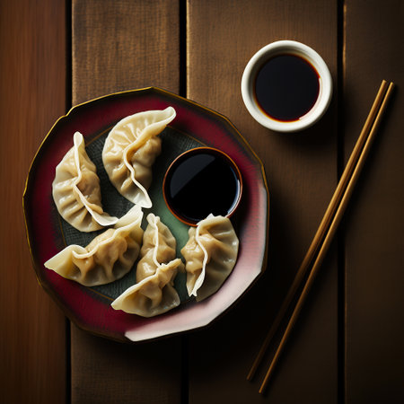 ai generated  Illustration Dumplings gyoza jiaozi steamedの素材