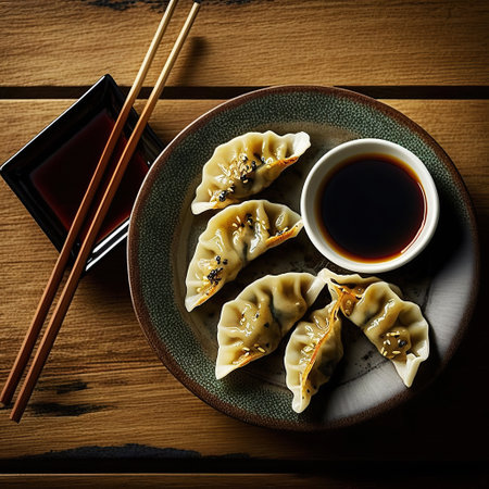 ai generated  Illustration Dumplings gyoza jiaozi steamedの素材