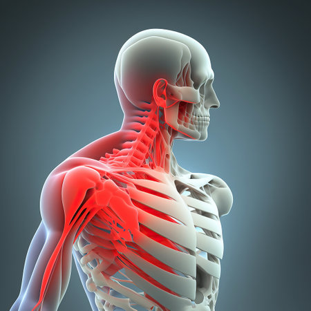 ai generated  Illustration human anatomy highlighted shoulderの素材