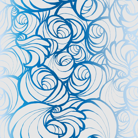 Seamless pattern, blue and white rosesのイラスト素材