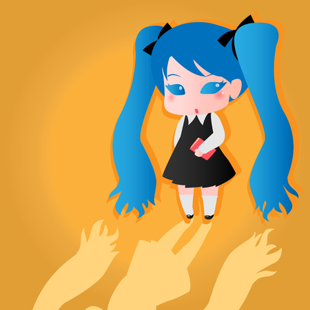 School girl with bookのイラスト素材