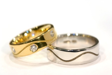 Diamond Gold and Silver Ringsの写真素材