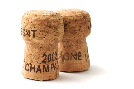 Two champagne corksの写真素材